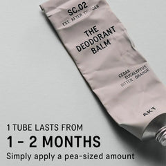 AKT Deodorant Balm texture shows a dry, invisible finish after application.