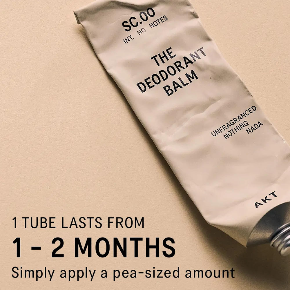 Underarm application of AKT Deodorant Balm for long-lasting protection.