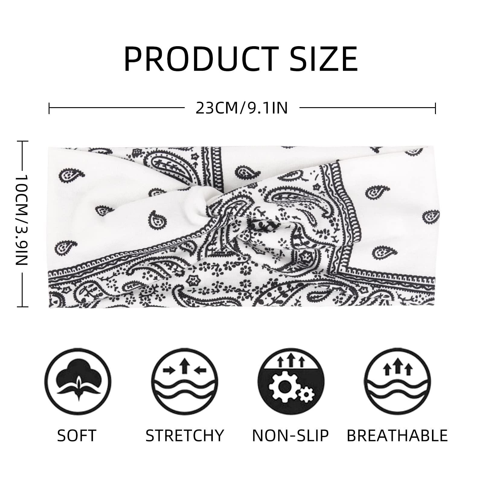 AKTVSHOW elastic headband, 21 inches, comfortable stretch