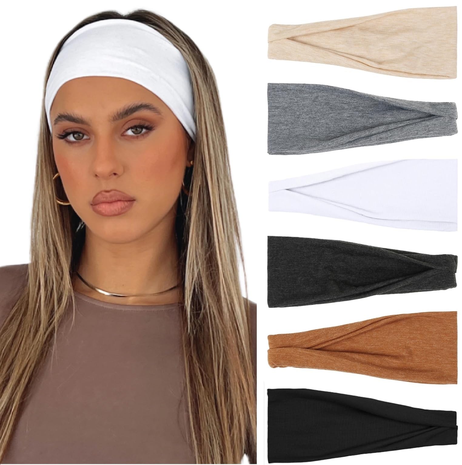 AKTVSHOW headband close-up showing non-slip grip for workouts.