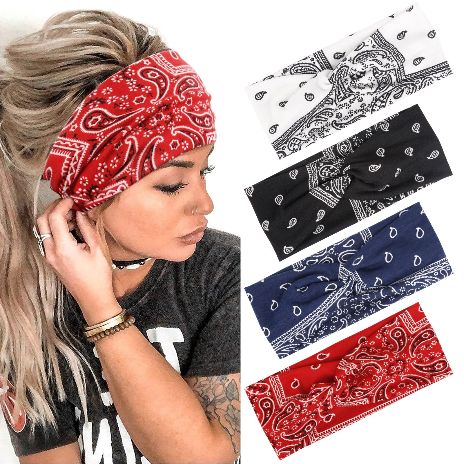AKTVSHOW headband with cross design for secure fit during workouts