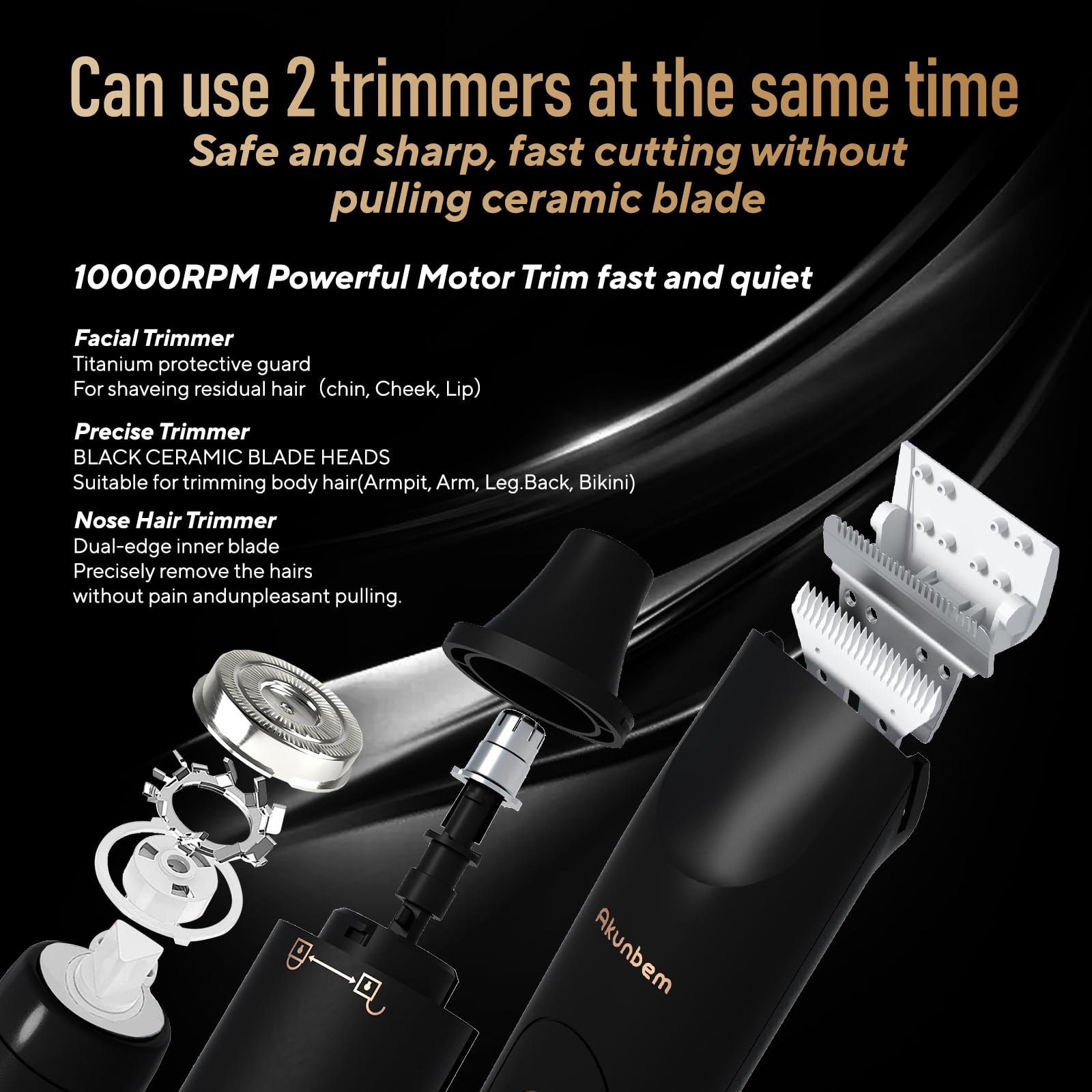 Akunbem bikini trimmer close-up for precise bikini-area grooming and comfort.