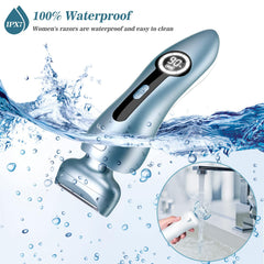 Akunbem detachable-head shaver showing easy cleaning feature.