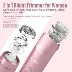 Akunbem electric shaver with hypoallergenic ceramic blade for gentle shaving.
