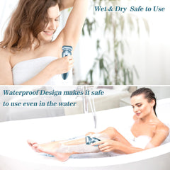 Akunbem IPX7 waterproof shaver suitable for shower use.