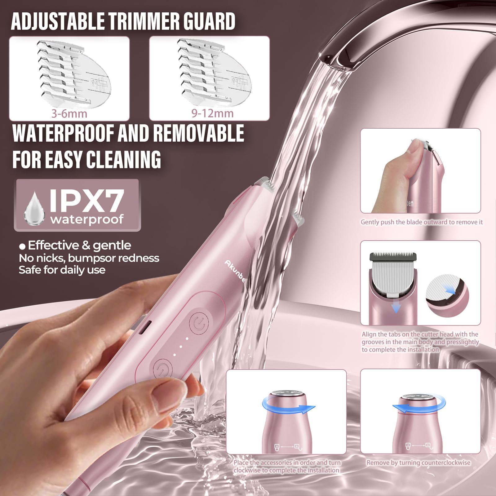 Akunbem compact lightweight design ideal for on-the-go grooming.