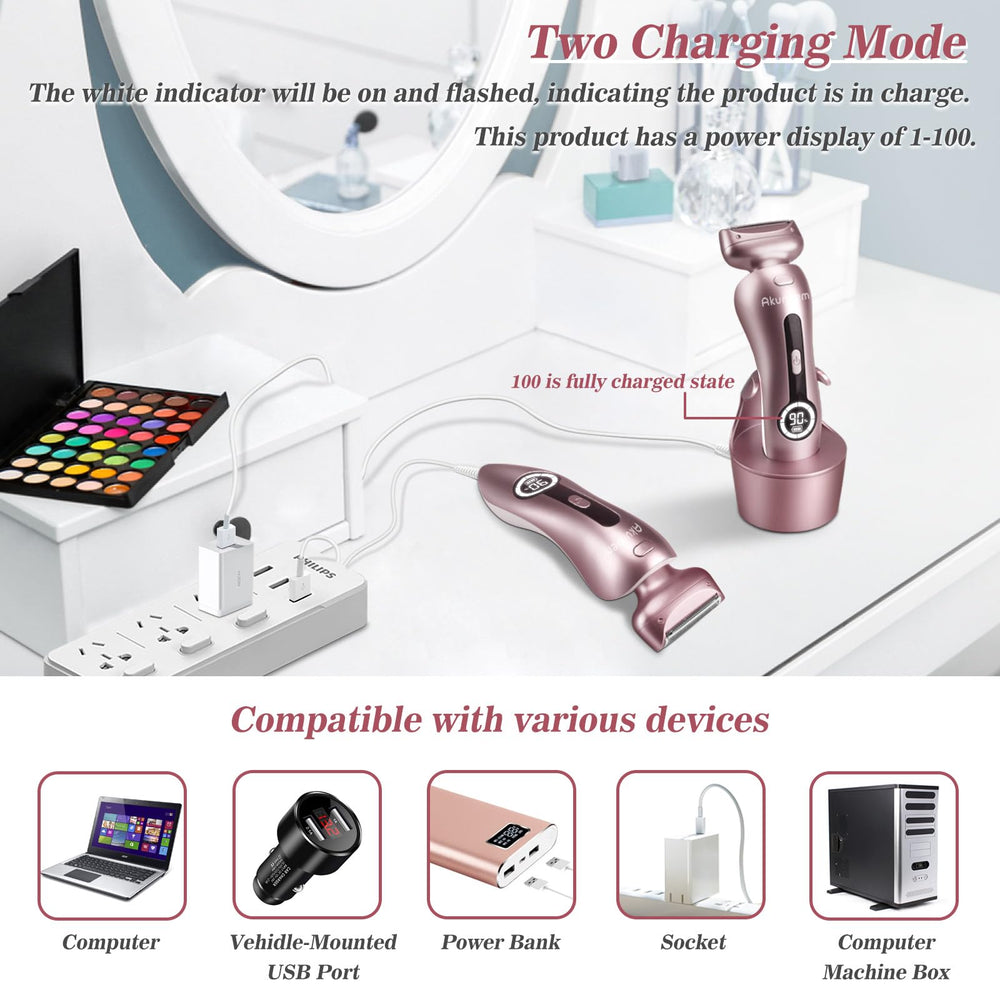 Akunbem USB charging with LED display shows battery level