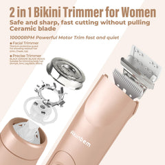 Akunbem wet-dry electric razor in action for convenient use anywhere.