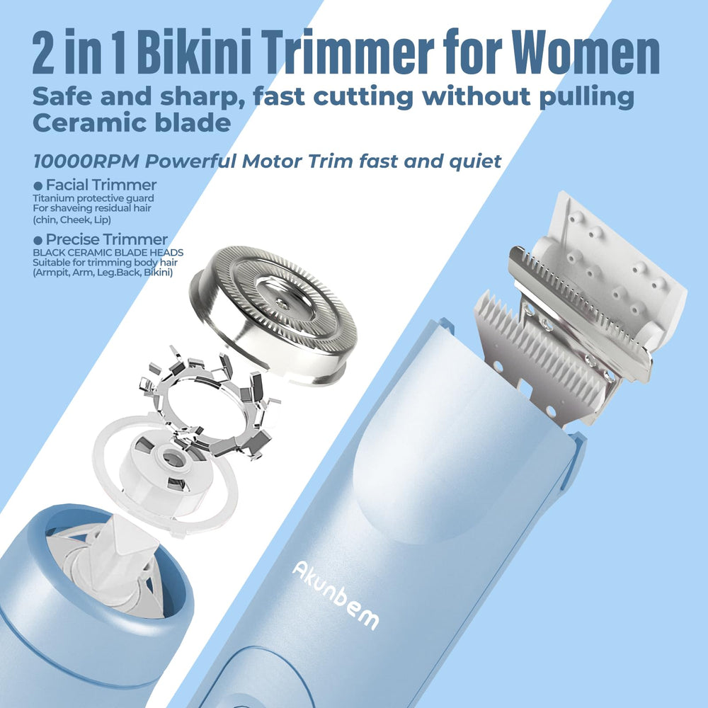 Akunbem shaver with IPX7 waterproof design for wet and dry use.