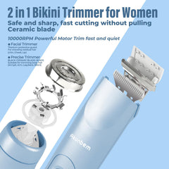 Akunbem shaver with IPX7 waterproof design for wet and dry use.