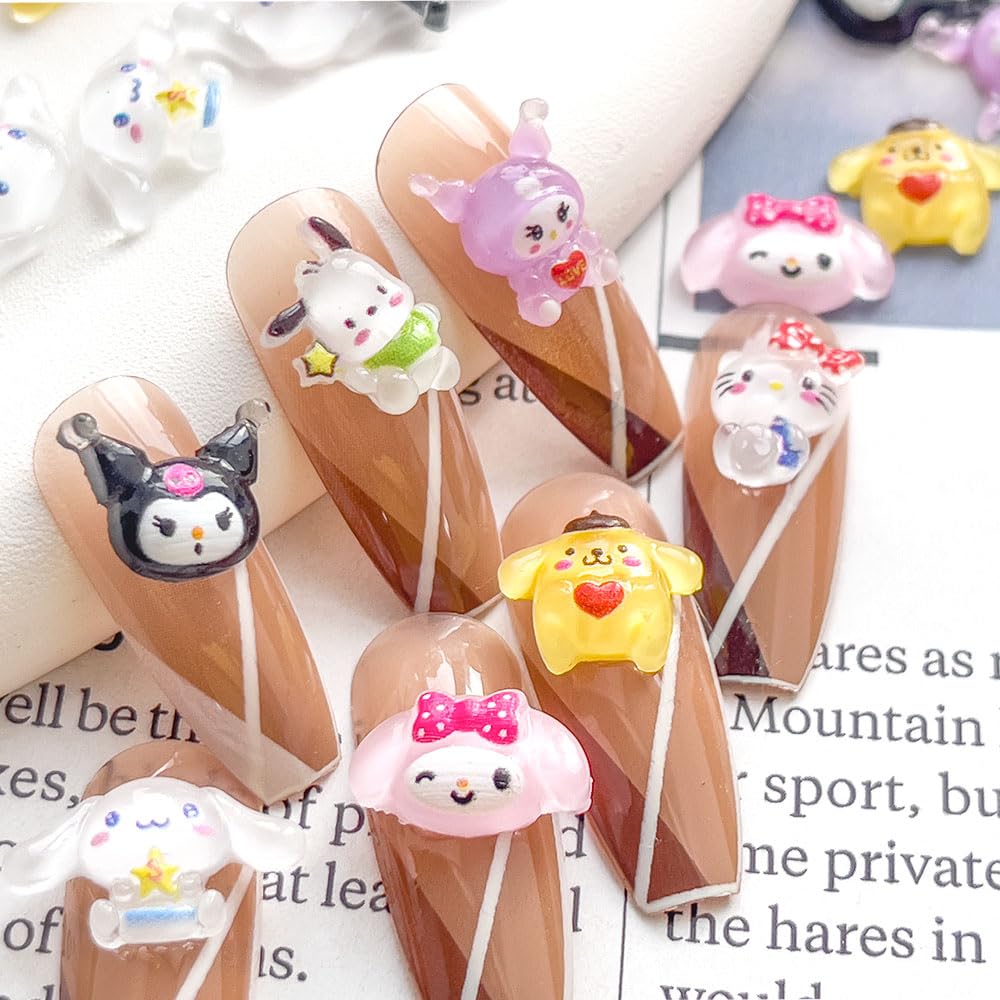 Akutoer 3D gummy candy resin charms add playful flair to manicures.