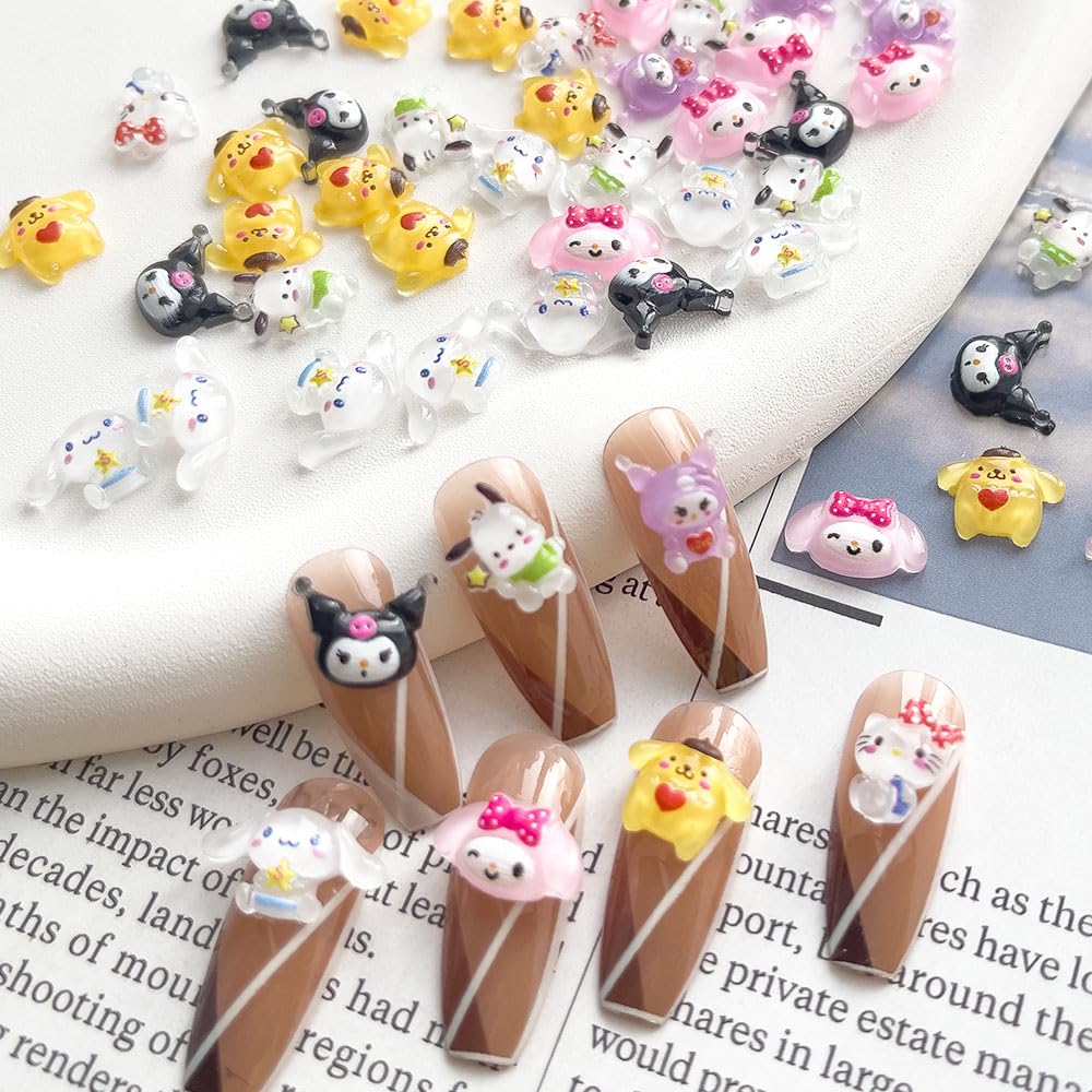 Akutoer cute animal nail charms design suited for nails or crafts.