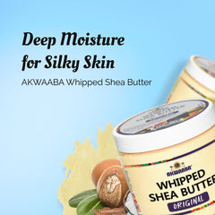 AKWAABA Manteca de Shea batida, textura ligera que se absorbe rápido.