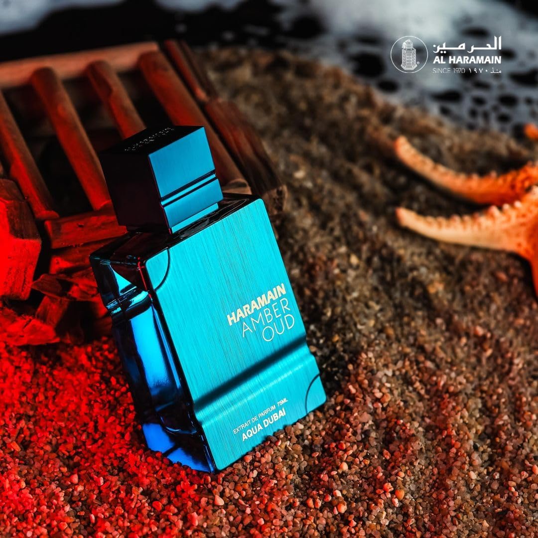 Al Haramain Amber Oud Aqua Dubai packaging exudes premium, gift-ready presentation