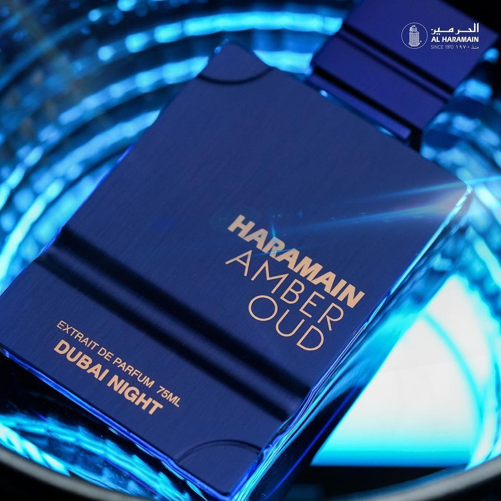 Man applying Al Haramain Amber Oud Dubai Night for evening wear