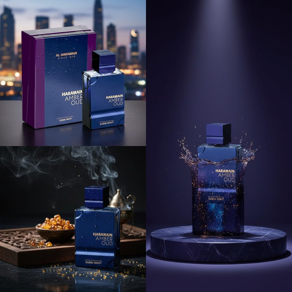 Spray action captures mist release of Al Haramain Amber Oud Dubai Night