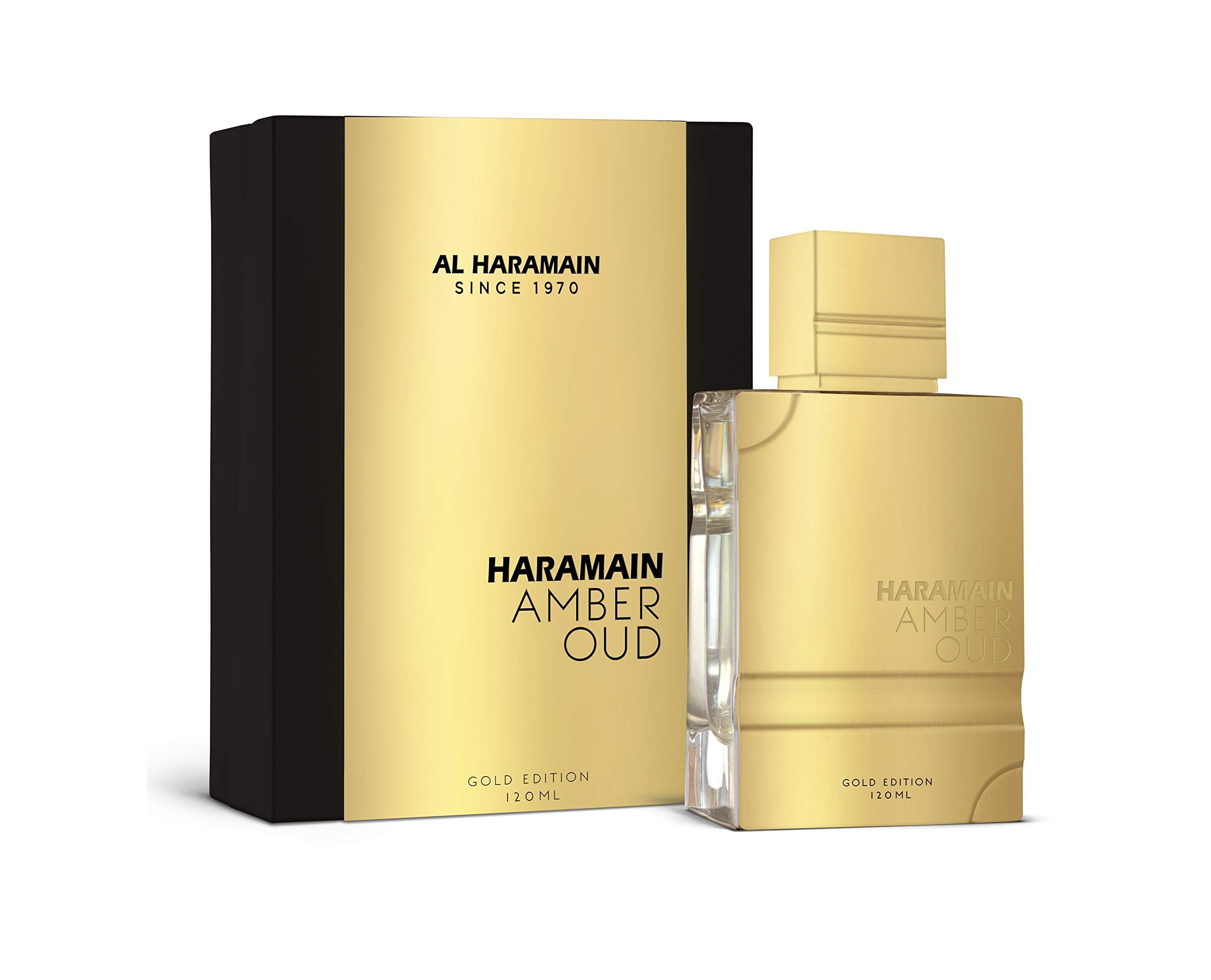 Al Haramain Amber Oud Gold Edition bottle, ideal for daily unisex wear with balanced notes.