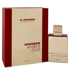 Al Haramain Amber Oud Rouge bottle cap close-up, luxurious aroma and premium packaging