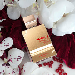 Al Haramain Amber Oud Ruby spray-action captures a smooth, long-lasting mist for events.