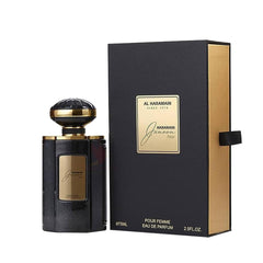 Al Haramain Junoon Noir EDP bottle front view for an elegant evening look