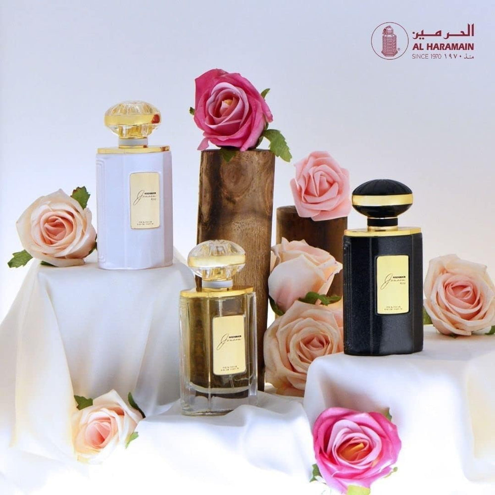 Al Haramain Junoon Noir EDP travel-friendly 75 ml bottle for easy carry