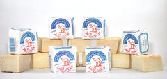Al-Jamal olive oil soap bar close-up reveals organic texture ideal for daily use.