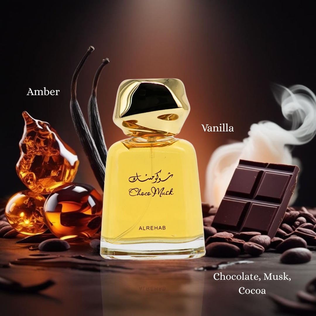 Al-Rehab Choco Musk packaging highlights premium, minimalistic design for gifting