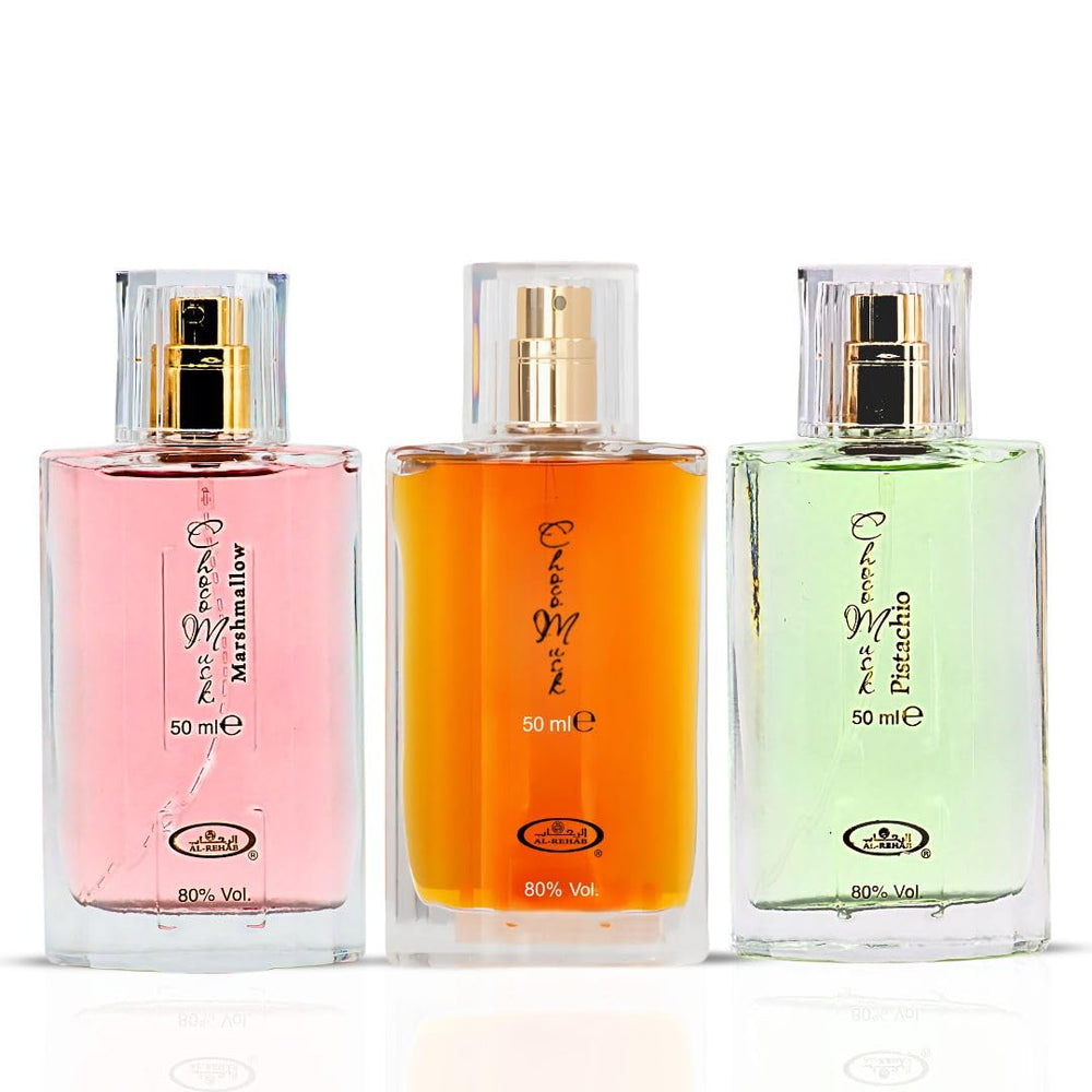 Al-Rehab Choco Musk Marshmallow edp bottle with sweet, cozy aroma