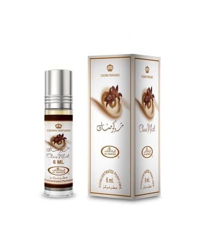 Al-Rehab Choco Musk rollerball application for convenient touch-ups on the go.