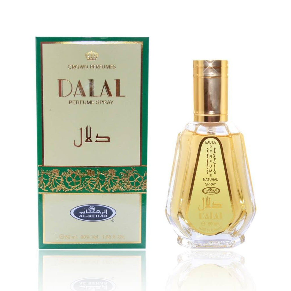 Al-Rehab Dalal unisex EDP spray action, easy to apply on pulse points.