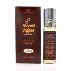 Al-Rehab French Coffee perfume oil bottle, ideal for daily wear with lasting warmth.