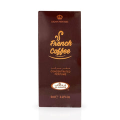 Al-Rehab French Coffee perfume oil notes: coffee, milk, vanilla create a comforting aroma.