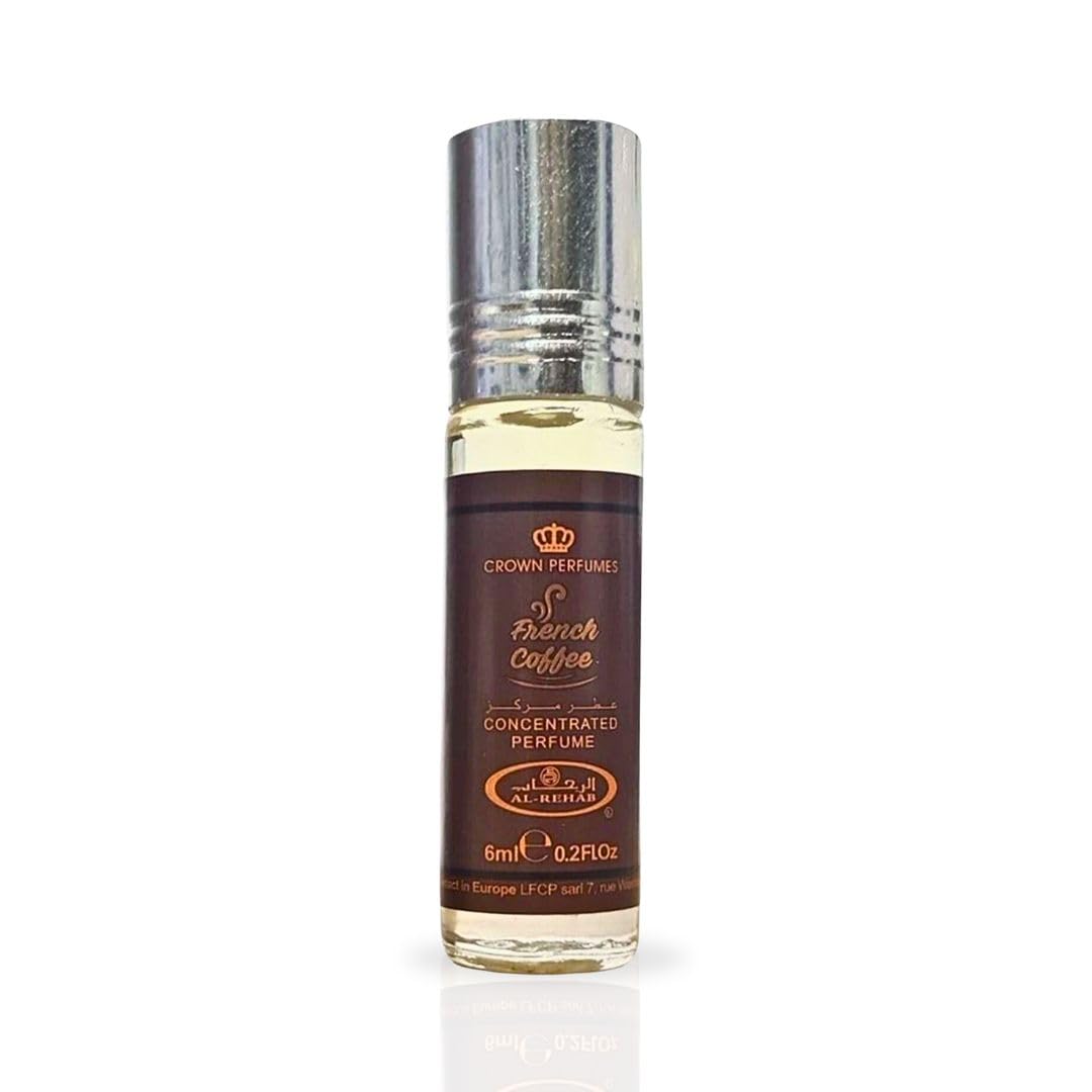 Al-Rehab French Coffee perfume oil pour, a precise dab for subtle, long-lasting fragrance.