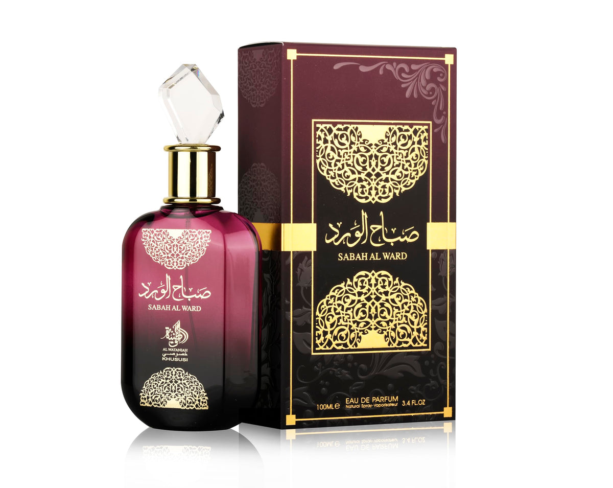 Al Wataniah Sabah Al Ward bottle front view showing elegant oriental florals for evening wear