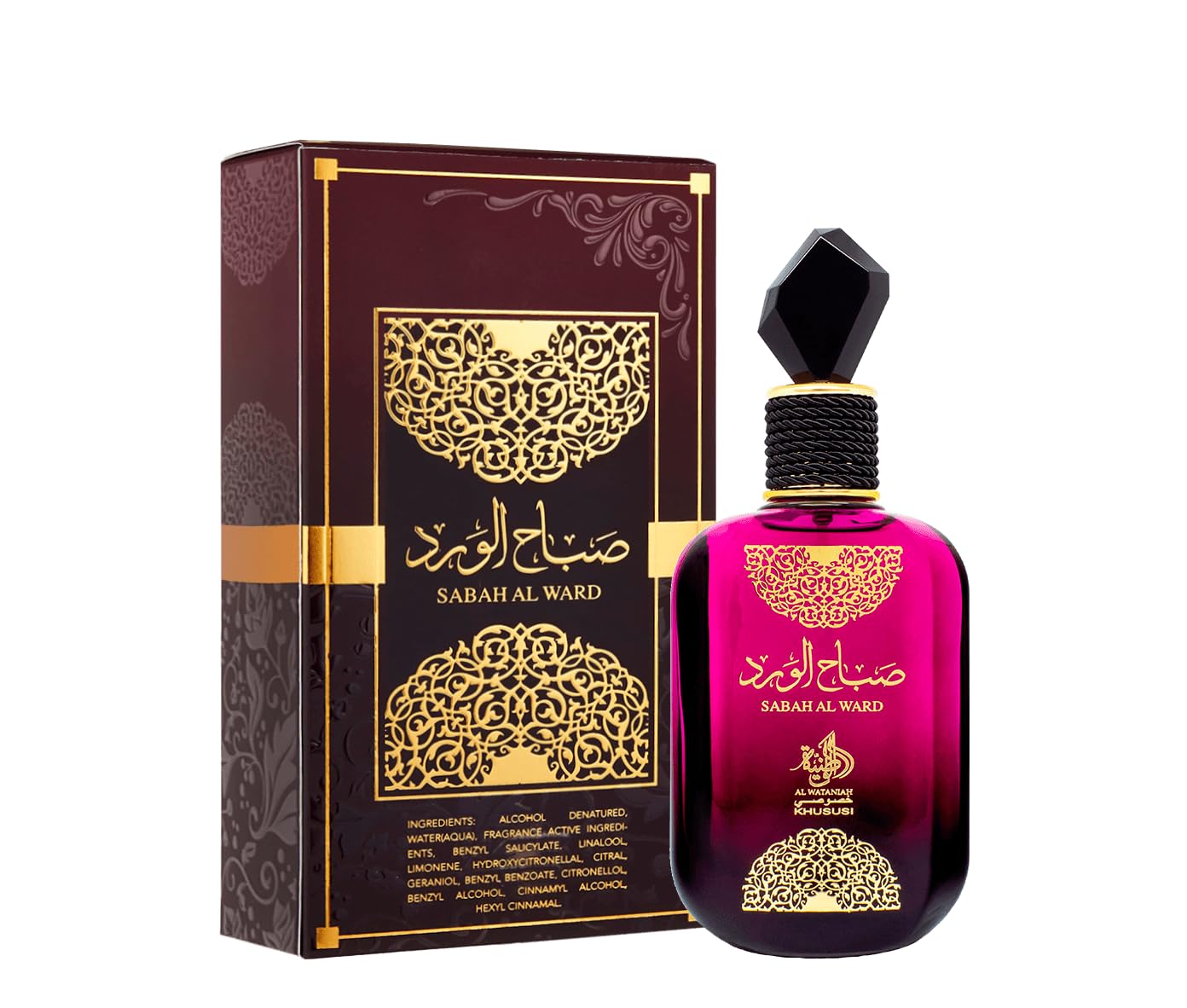 Bottle pour action for Al Wataniah Sabah Al Ward hints at a luxurious fragrance experience