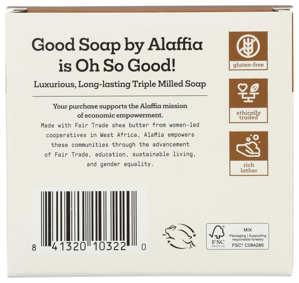 Alaffia Coconut Good Soap four bars ready for daily cleansing in shower.