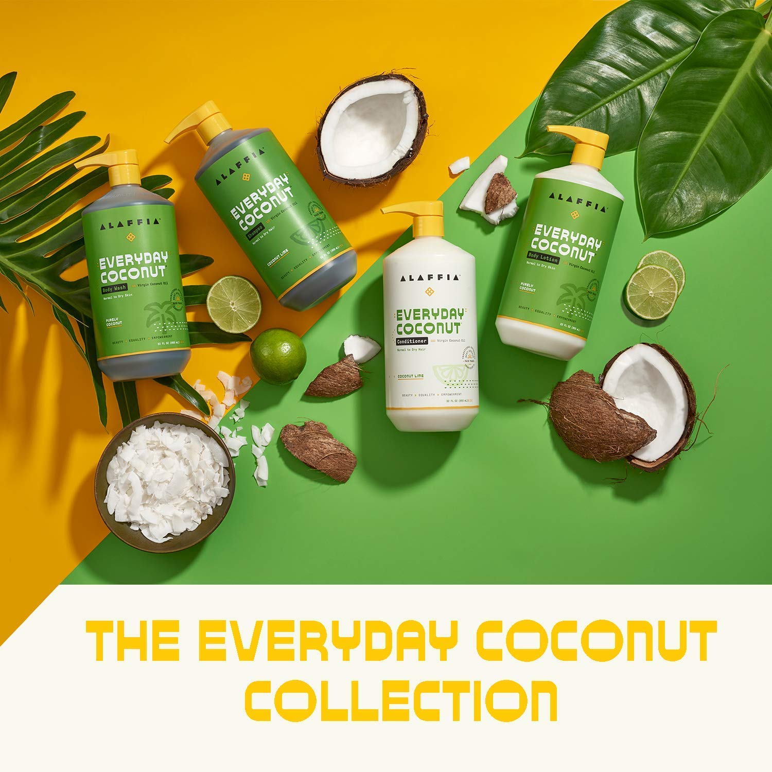 Loción de Coco EveryDay de Alaffia, envase de 32 onzas para uso diario.