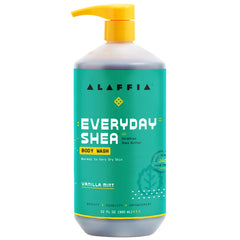 Alaffia EveryDay Shea Body Wash bottle highlights moisturizing formula for everyday cleansing.