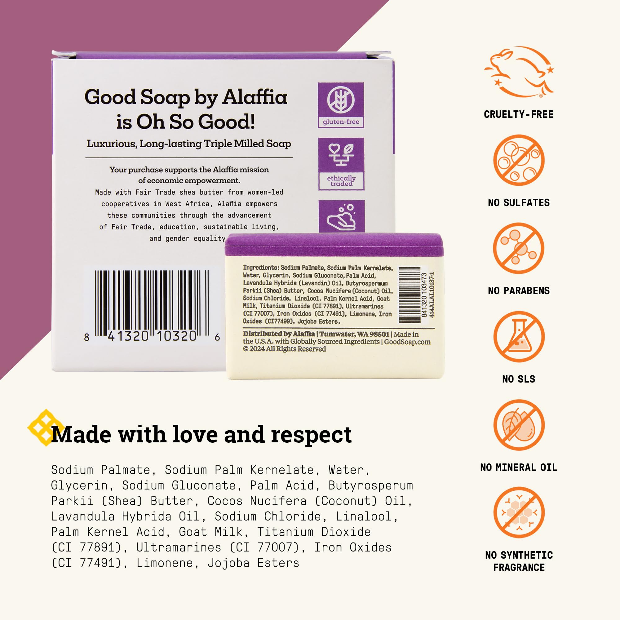 Alaffia Good Soap Lavanda: barra de muestra herbal para viajes prácticos.