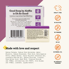 Alaffia Good Soap Lavanda: barra de muestra herbal para viajes prácticos.