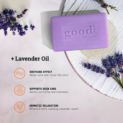 Alaffia Good Soap Lavanda: manteca de karité para hidratación prolongada.