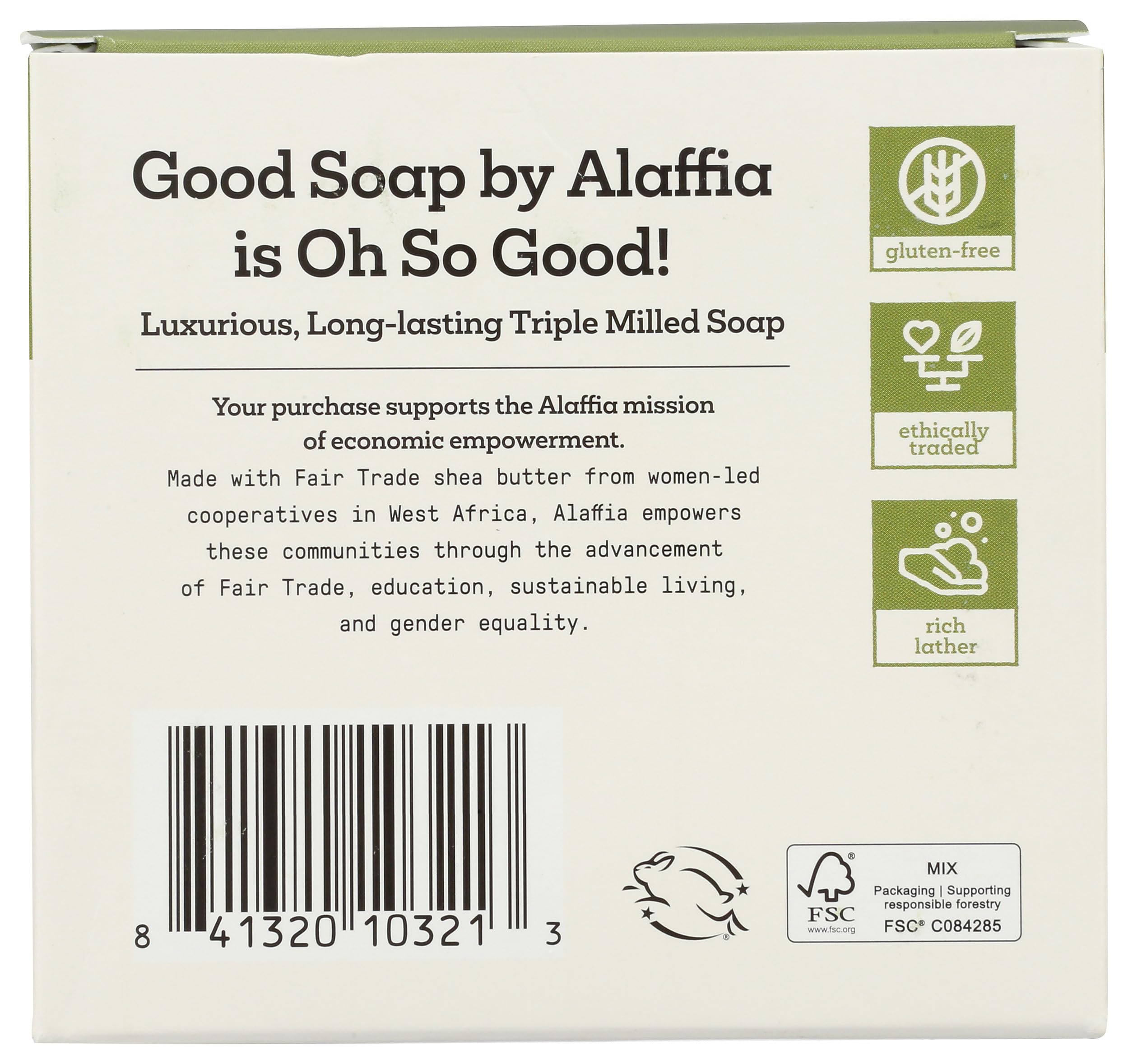 Alaffia Jabón de Menta, espuma suave durante la limpieza.