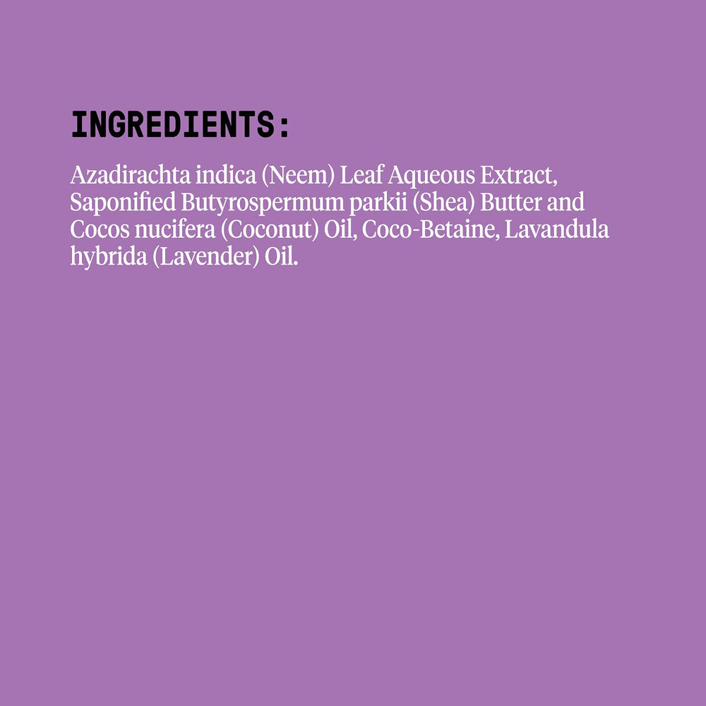 Alaffia Neem and Coconut Oil blend nourishes skin during shower.