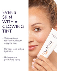 Swatch on forearm demonstrating universal tint blends with skin.