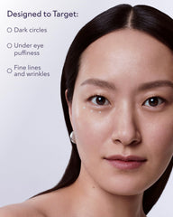 ALASTIN Restorative Eye Complex application shot around the eye contour, showing a gentle dab.