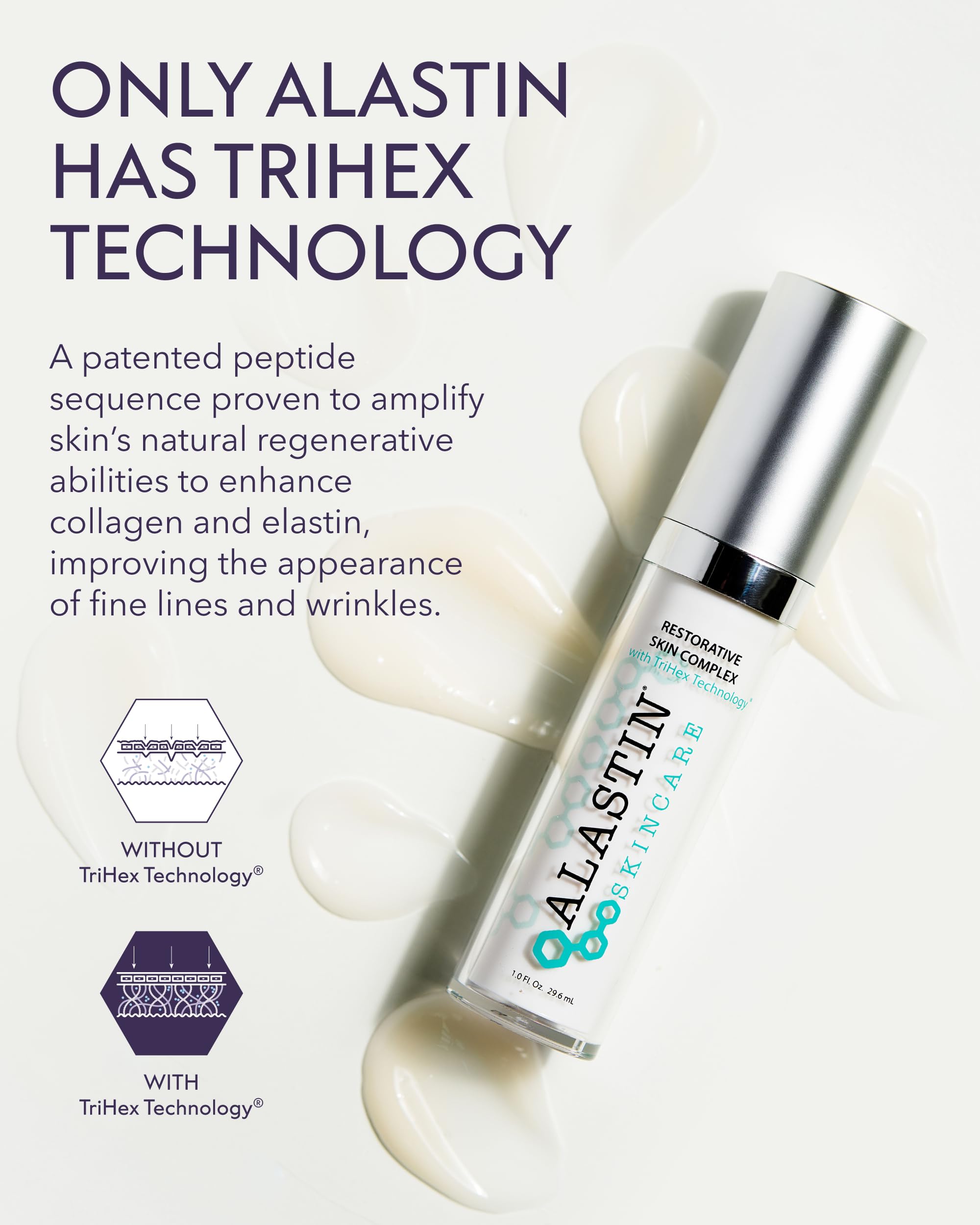 ALASTIN Restorative Skin Complex morning routine image with sunscreen synergy