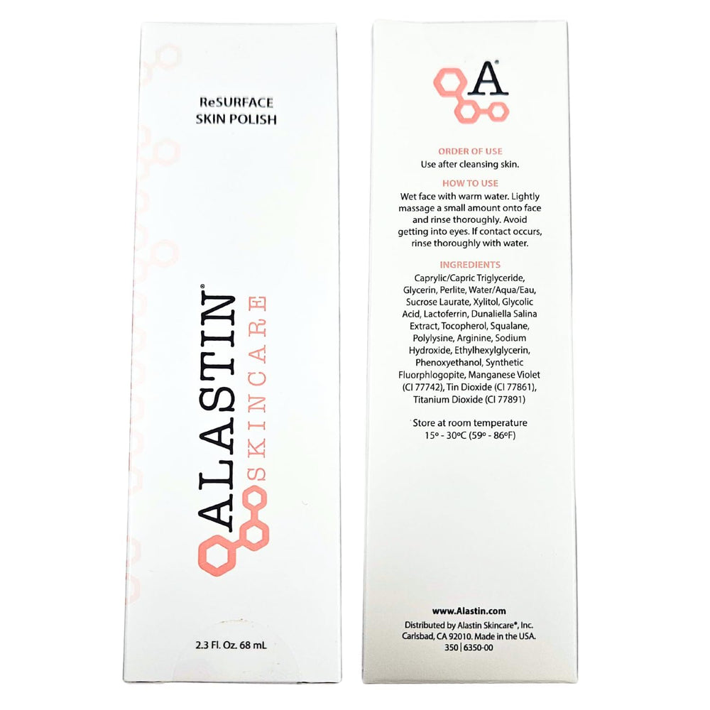 ALASTIN ReSURFACE polish after use shows smoother, radiant skin