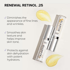 ALASTIN Skincare Skin Renewal Retinol Serum in use promotes even tone.