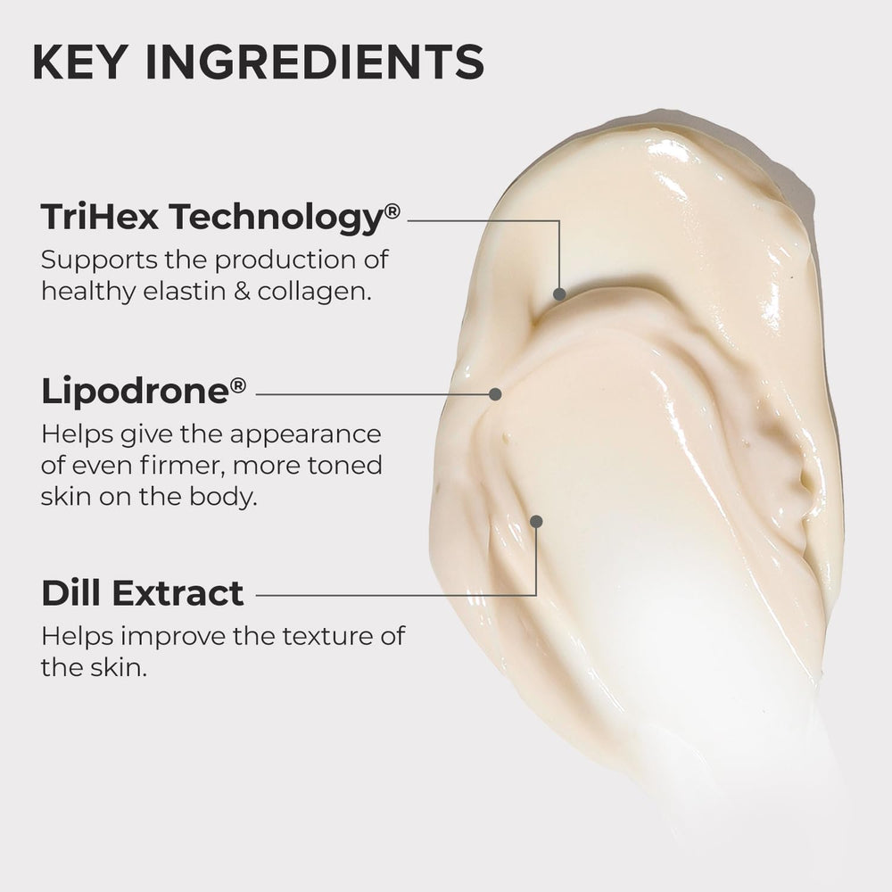 Closeup of creamy texture from Alastin Transform Body Treatment