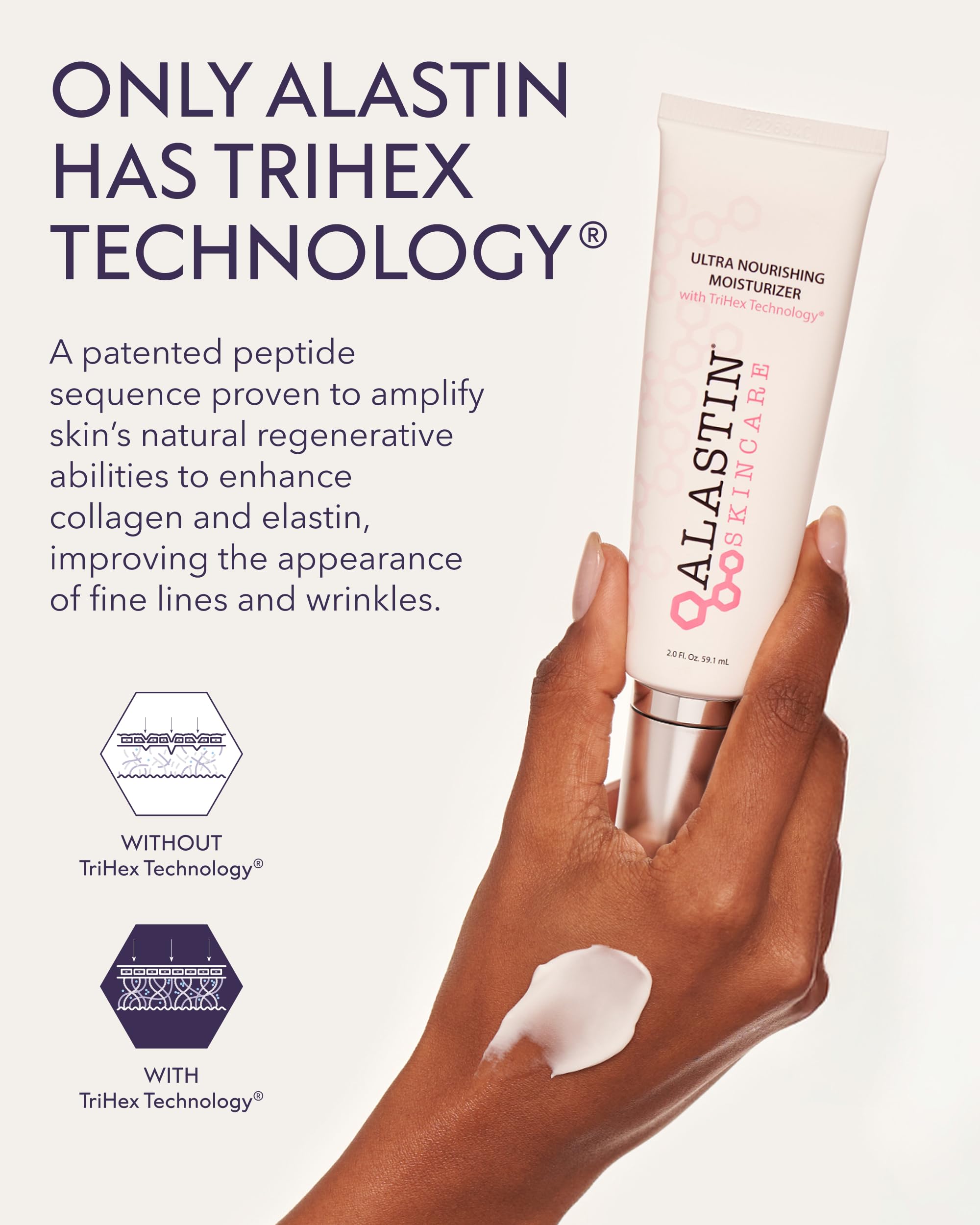 Silver mushroom accent in ALASTIN moisturizer for gentle nourishment